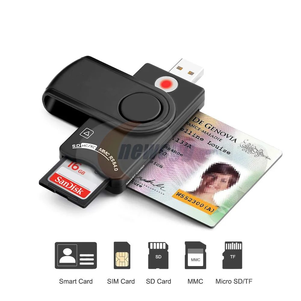 Corn Electronics Corn Electronics 6-in-1 USB 2.0 Card Reader Black — product photo