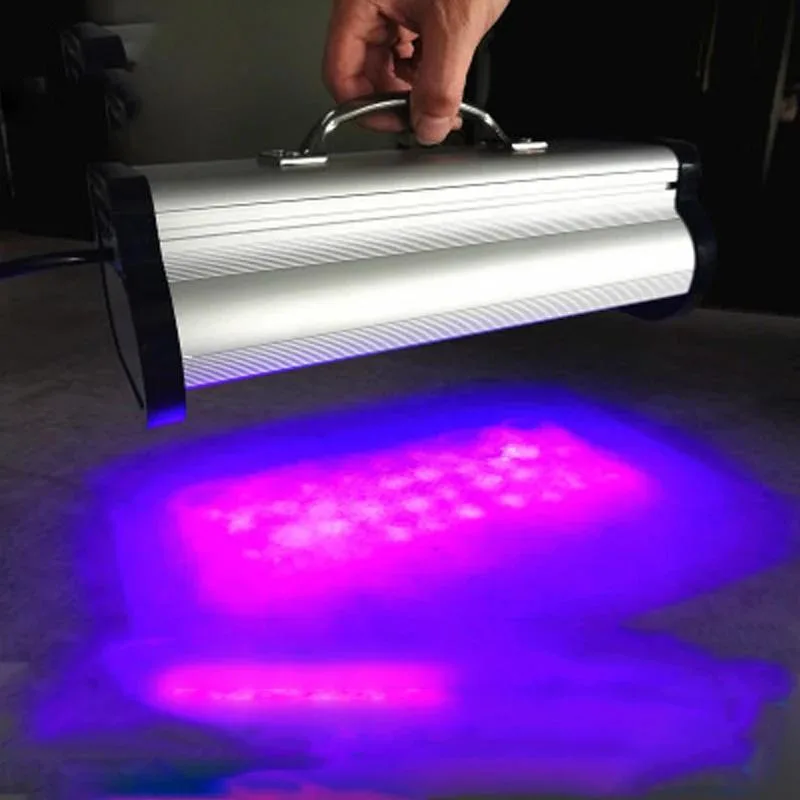 Rectangular handheld UV curing lamp with COB LED array and textured dark finish