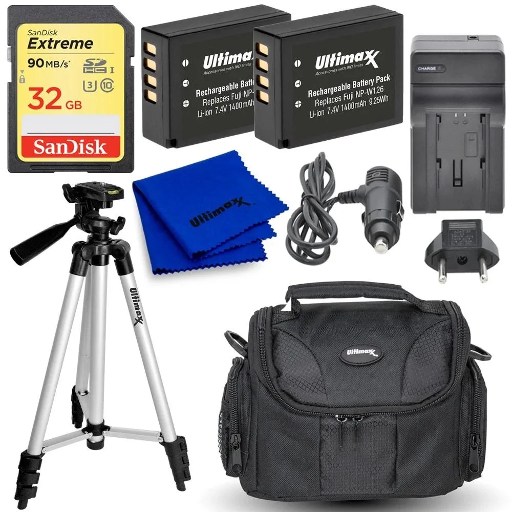 Ultimaxx Ultimaxx Battery Accessory Bundle Tripod Kit for Fujifilm X100VI XT50 XT30 II X-Pro3 — product photo