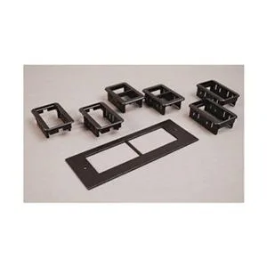 Gray steel communications plate, rectangular form
