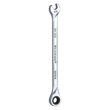 Silver alloy steel extra long combination wrench with ratcheting open and box ends