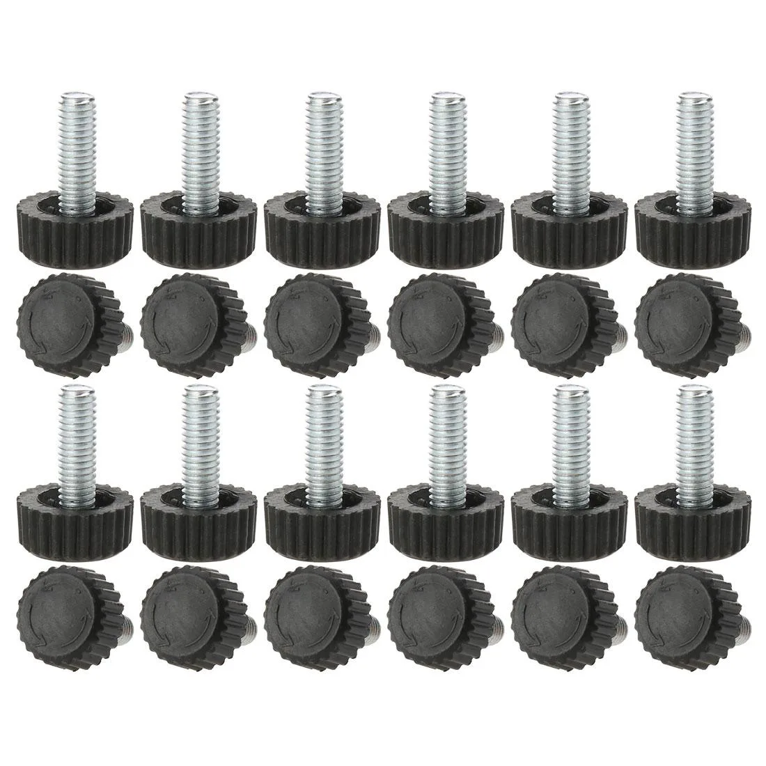 Set of 24 M6 adjustable leveling feet with plastic bases