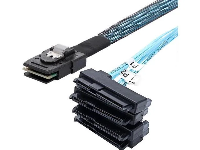 Fervit Fervit 100cm Mini SAS 4×SFF8087 to 4×SFF8482 Cable with IDE Power — product photo