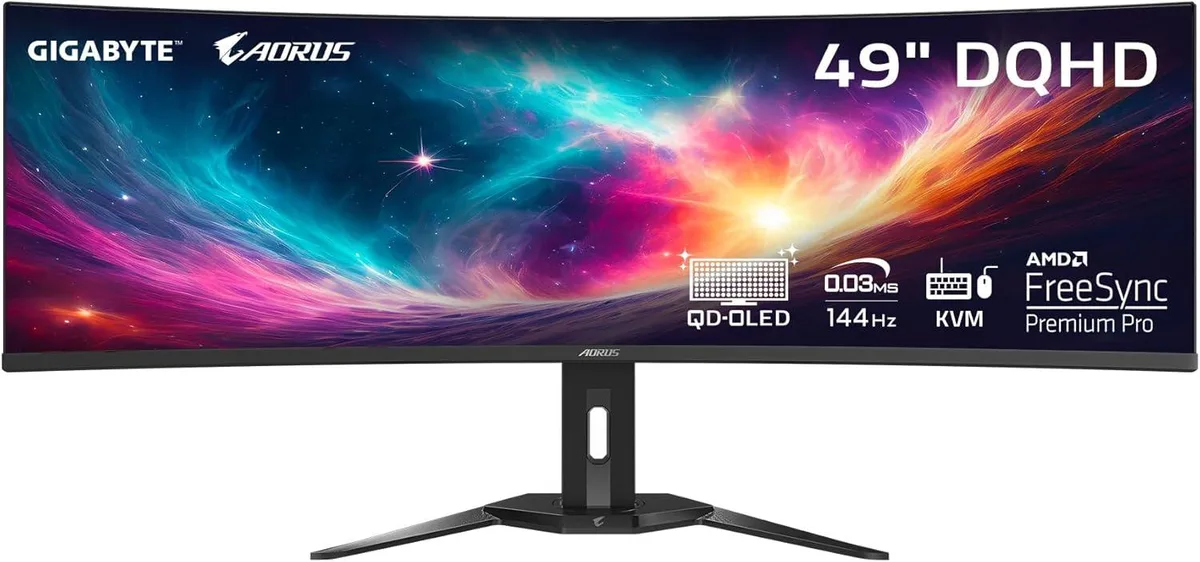 GIGABYTE GIGABYTE AORUS CO49DQ 49" QD-OLED DQHD 144 Hz curved gaming monitor — product photo