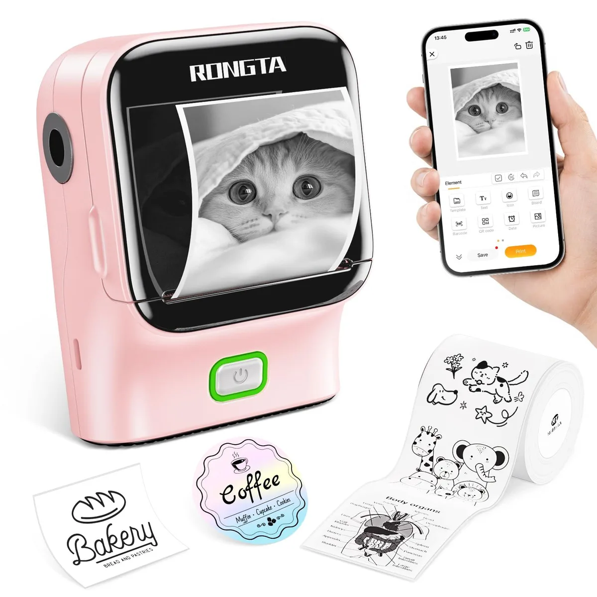  Rongta R22B 2 inch Bluetooth thermal label printer — product photo
