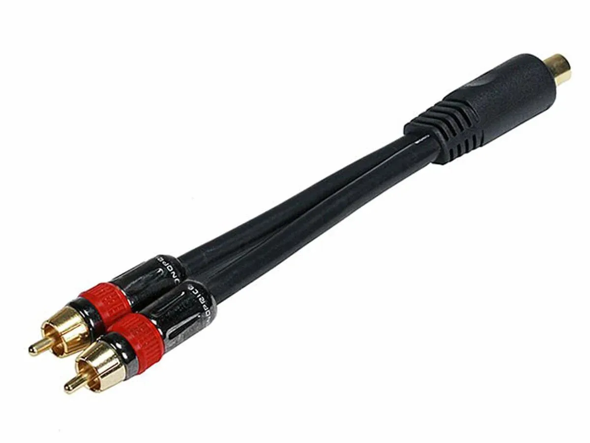 Monoprice Inc. Monoprice 6in RCA Female to 2x RCA Male Splitter Adapter — product photo