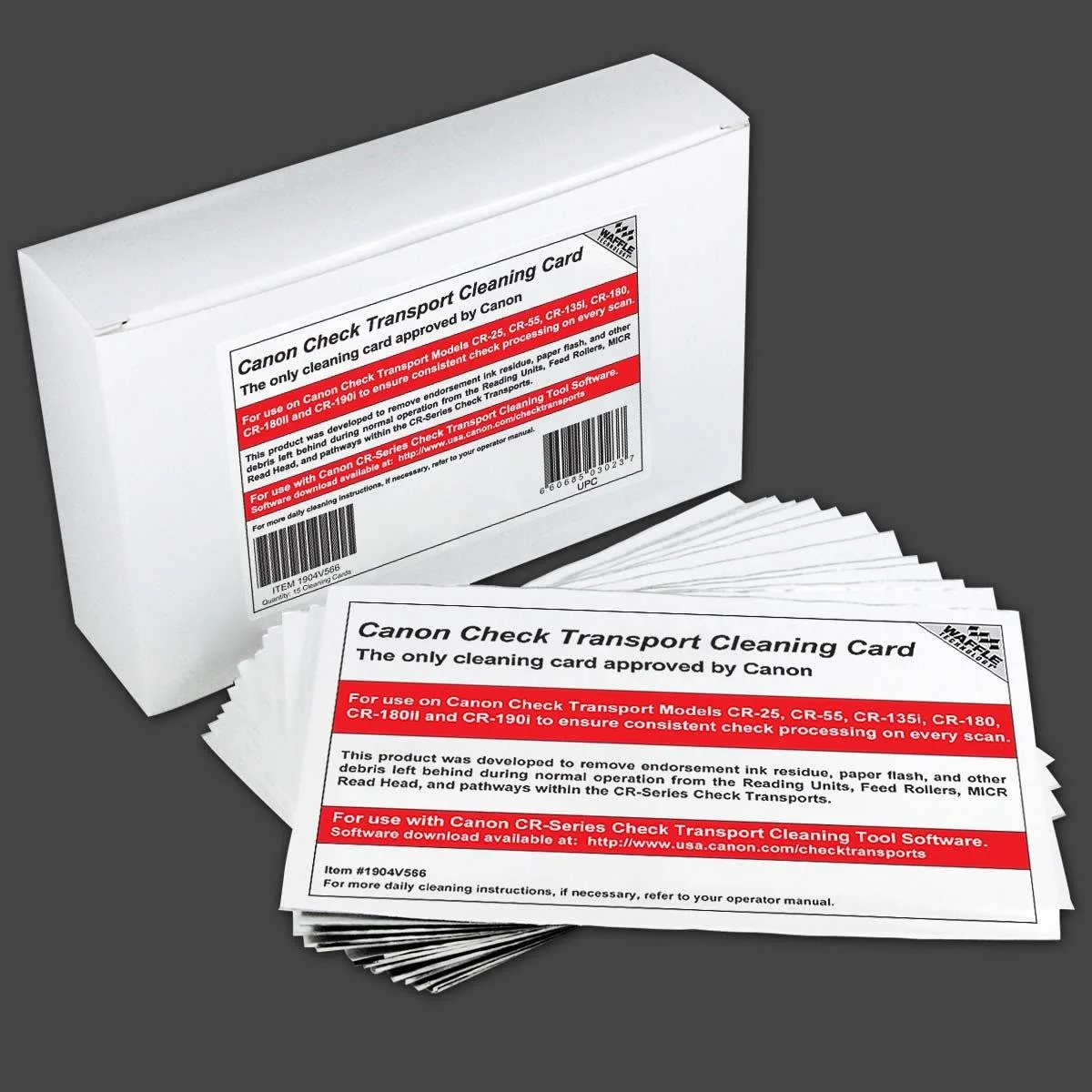 White rectangular Canon cleaning card with model number 1904V566