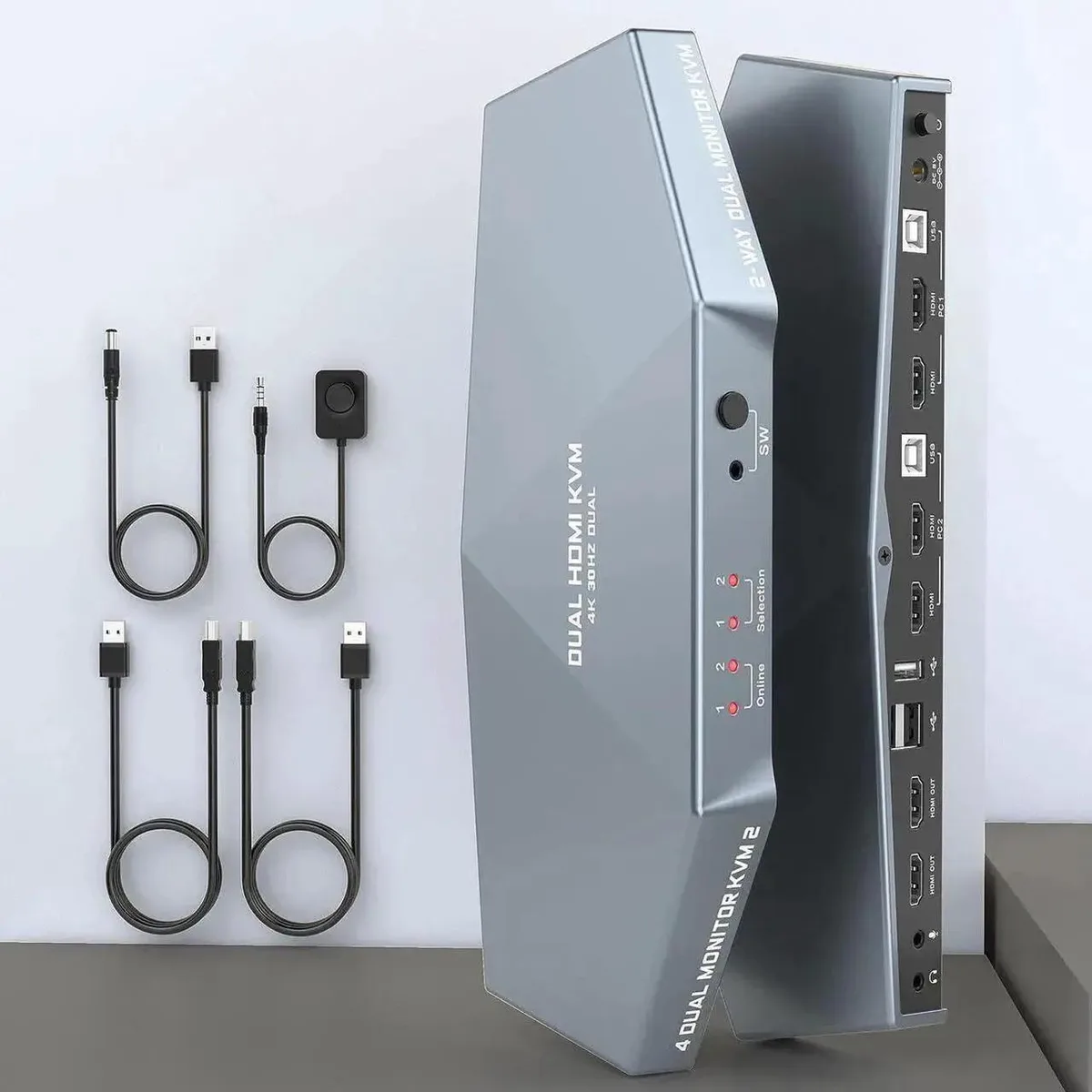 Vszerda Vszerda 4K@60Hz Dual Monitor KVM Switch 2-Port — product photo