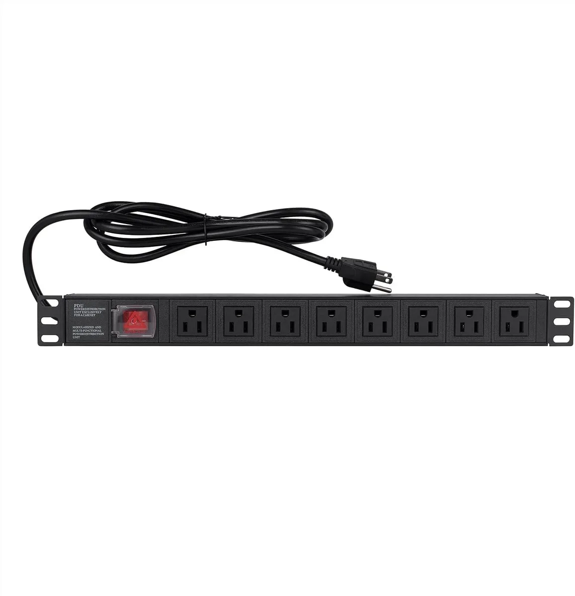 BFKK BFKK 19" 1U Rack Mount Power Strip 8 Outlet 15A 125V 1875W 6ft 14AWG — product photo