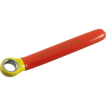 Orange insulated 10mm 12-point wrench with yellow safety layer