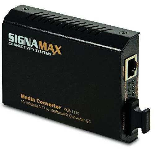 SIGNAMAX SIGNAMAX 065-1100 10/100BaseT/TX to 100BaseFX ST Multimode Media Converter — product photo