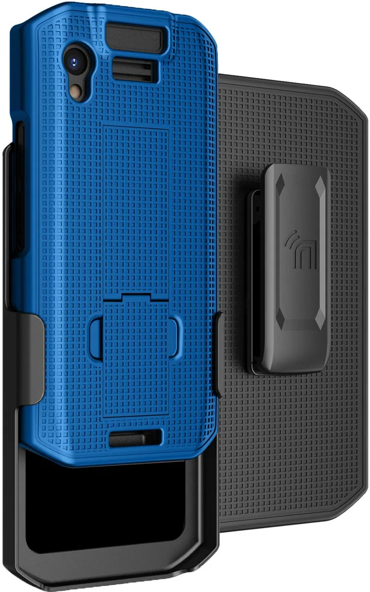 Nakedcellphone Nakedcellphone Cobalt Blue Case Cover Stand Belt Clip Holster for Zebra TC21 TC26 Scanner — product photo