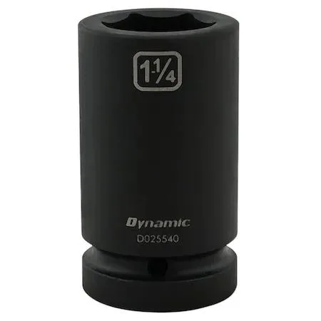 Dynamic D025540 1 inch drive deep socket 1-1/4 inch black phosphate finish