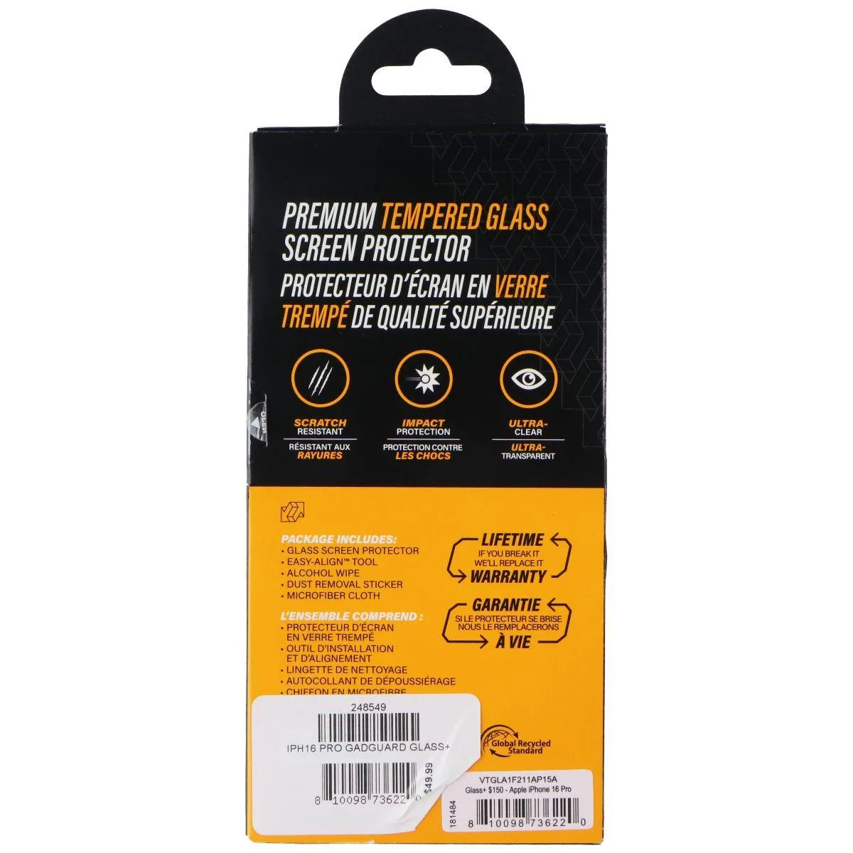 Invisible Gadget Guard Invisible Gadget Guard Glass Series Screen Protector for iPhone 16 Pro — product photo