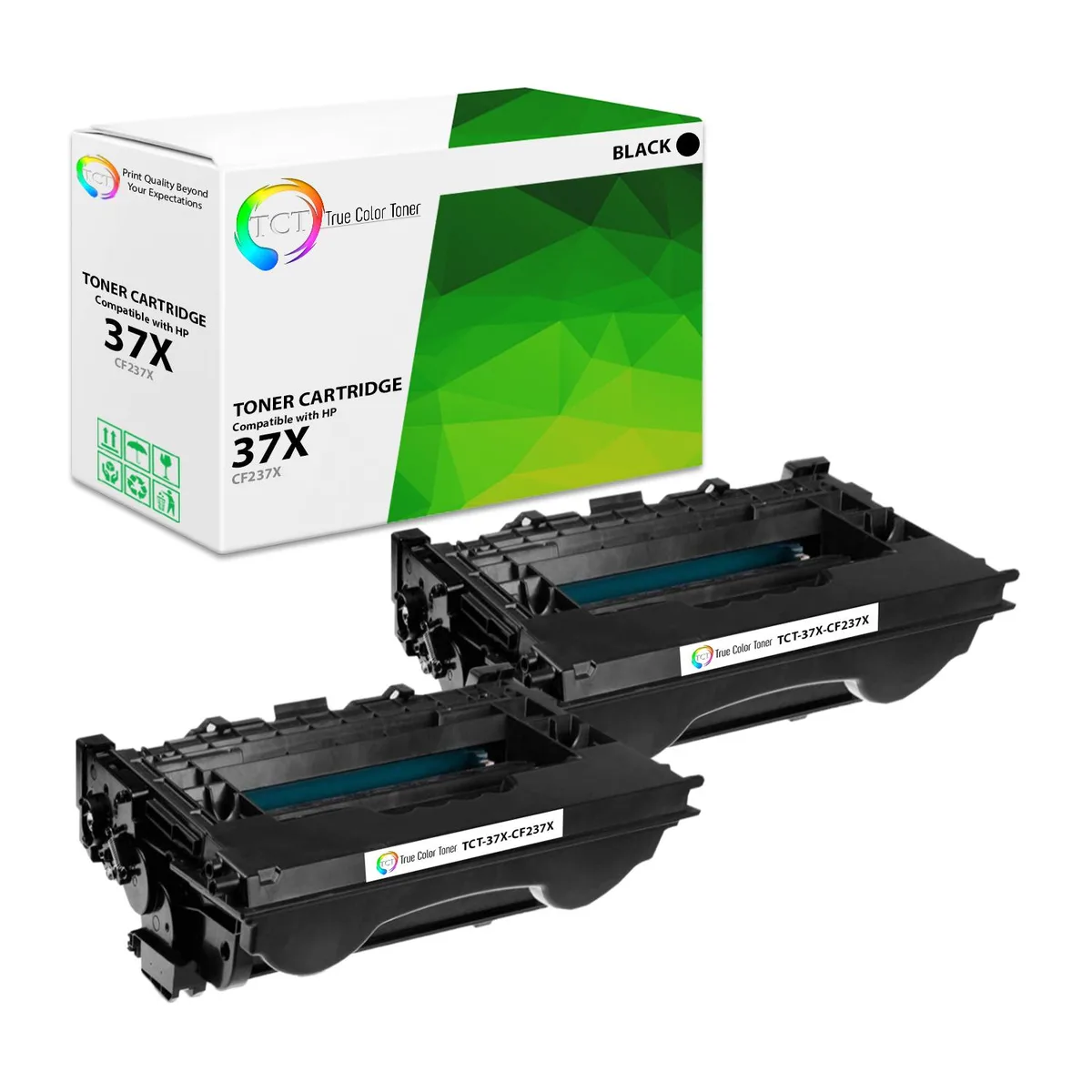 True Color Toner True Color Toner CF237X Black High Yield Toner Cartridge 2 Pack — product photo