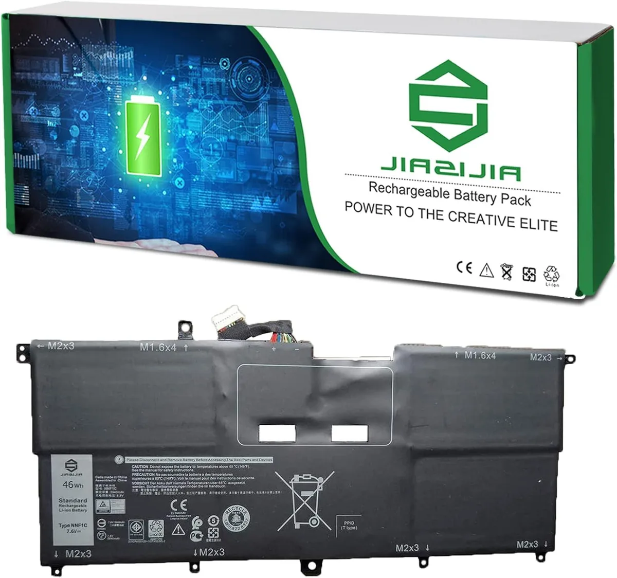NShi NShi NNF1C laptop battery 46Wh 7.6V 5940mAh for XPS 9365 2-in-1 — product photo