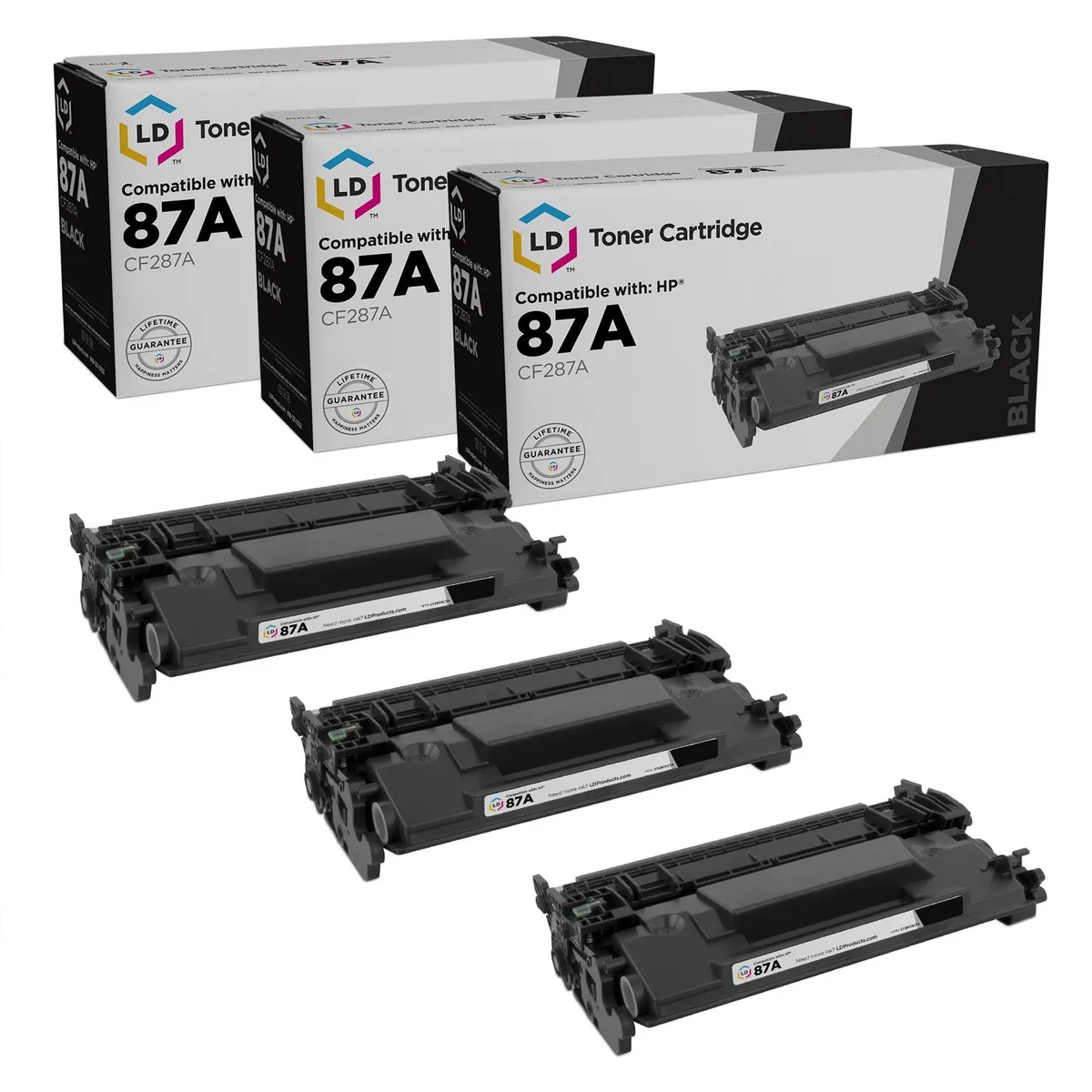 LD Products LD Products HP 87A CF287A Compatible Toner Cartridge 3-Pack Black 9800 Pages — product photo