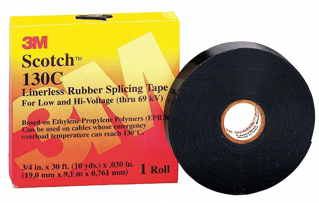 Scotch Scotch 130C Rubber Splicing Tape 30.00 mil 2" x 30 ft Black — product photo