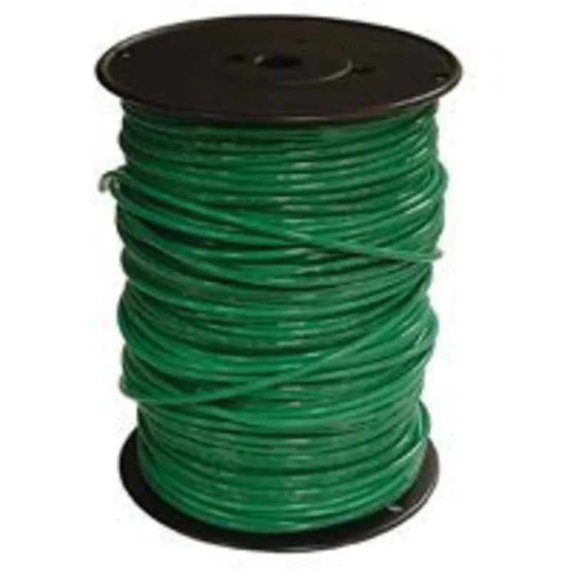 Green stranded copper wire on spool, 500 ft