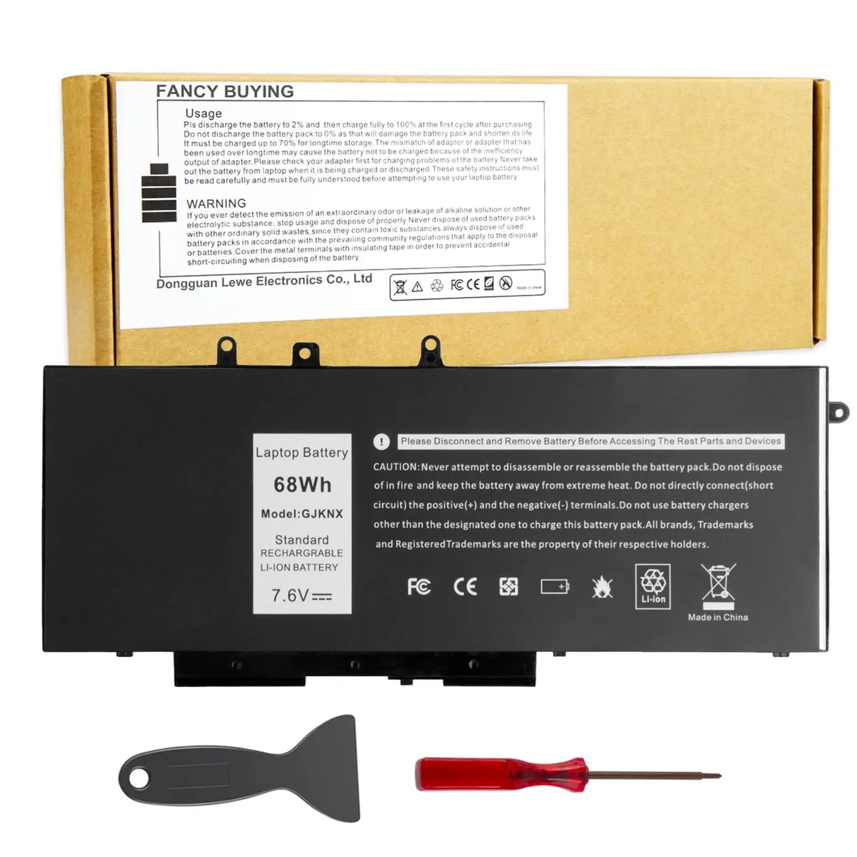  DELL GJKNX 68Wh Laptop Battery for Latitude 5480 5580 5490 5590 5491 5591 5495 5488 — product photo