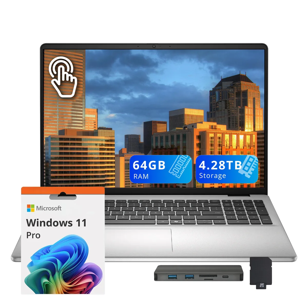 DELL DELL 16" Touchscreen Business Laptop Core 7 150U 64GB 4TB + Docking Station Set Silver — product photo