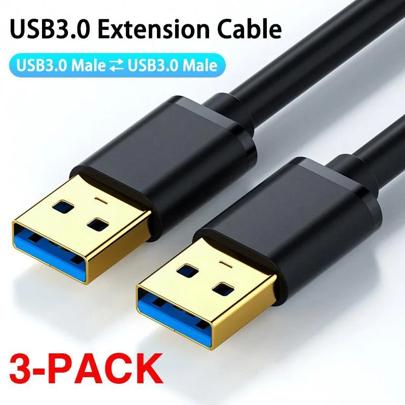 WRIARICH WRIARICH USB 3.0 A to A Male Cable 1.64FT 3 Pack — product photo