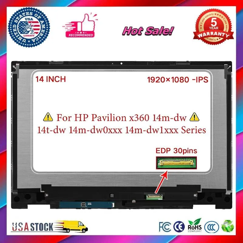 NUOLAISUN NUOLAISUN for HP Pavilion X360 14M-DW 14-DW LCD Touch Screen Digitizer Assembly L96515-001 — product photo