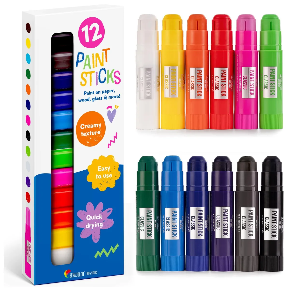 Zenacolor 12 Tempera Paint Sticks — product photo