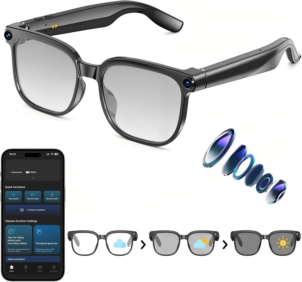 Osawalla Color Change Lenses Smart Glasses Photochromic — product photo