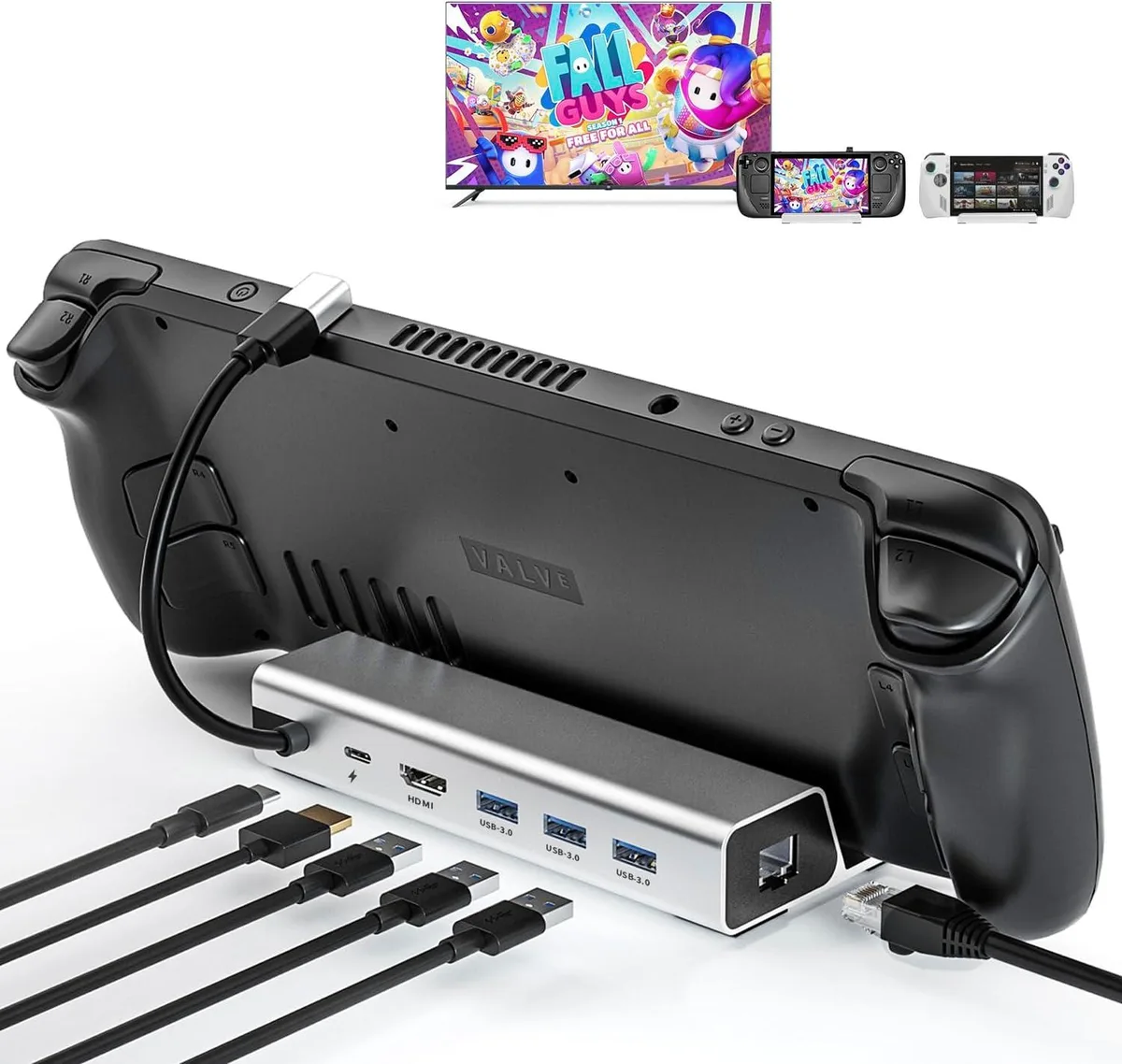 BFKK BFKK 6-in-1 Steam Deck Dock 4K@60Hz Gigabit Ethernet 100W PD — product photo