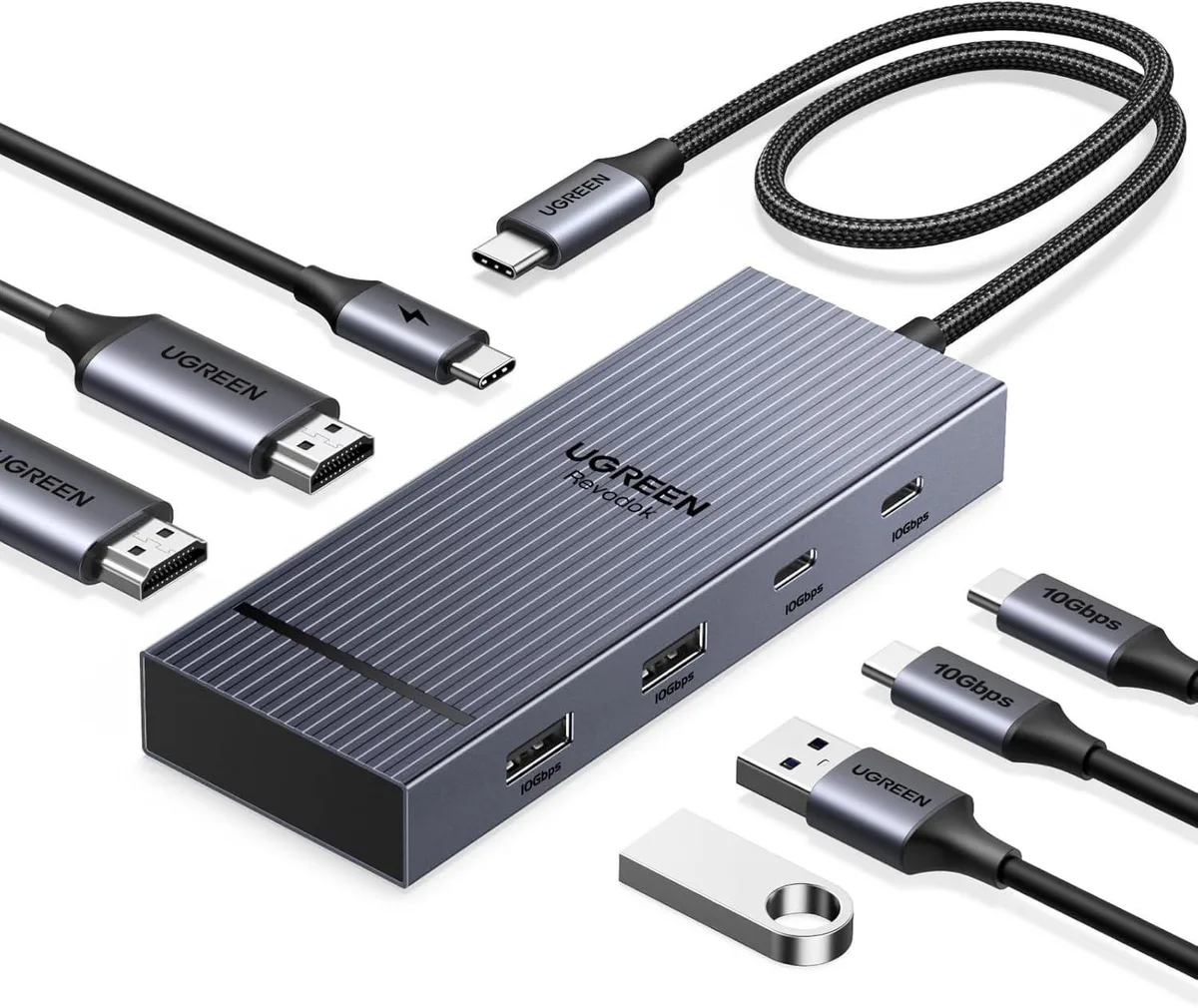 Vszerda Vszerda 7-in-1 Docking Station Dual 4K@60Hz HDMI 10Gbps USB-A/C PD100W — product photo