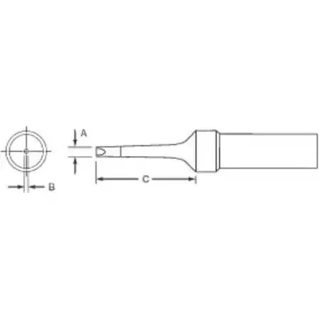 Weller Weller ETR Soldering Tip Chisel 1.6 mm 34.5 mm 6.8 mm 0.7 mm 850 °F — product photo