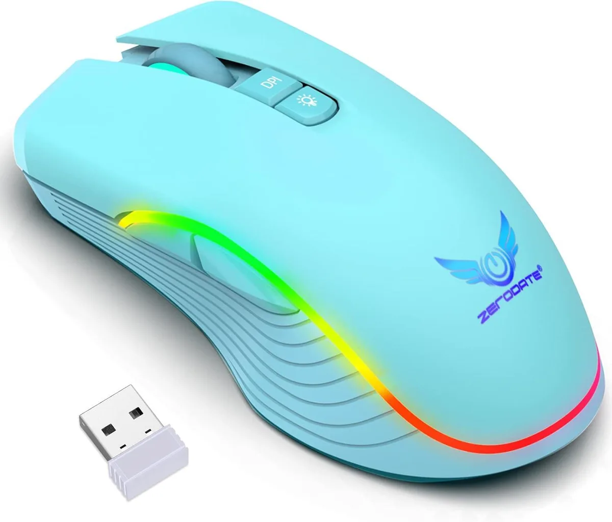 IHDAPP IHDAPP Wireless Gaming Mouse 4800 DPI 7 Button Rechargeable RGB Green — product photo