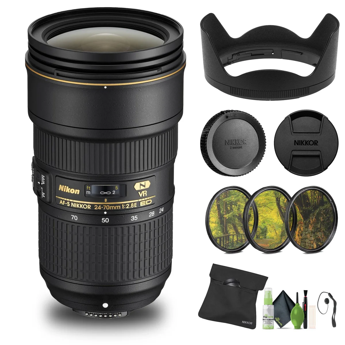 Nikon Inc Nikon NIKKOR Z 24-70mm f/2.8 S camera lens bundle with filter kit (20089) — product photo