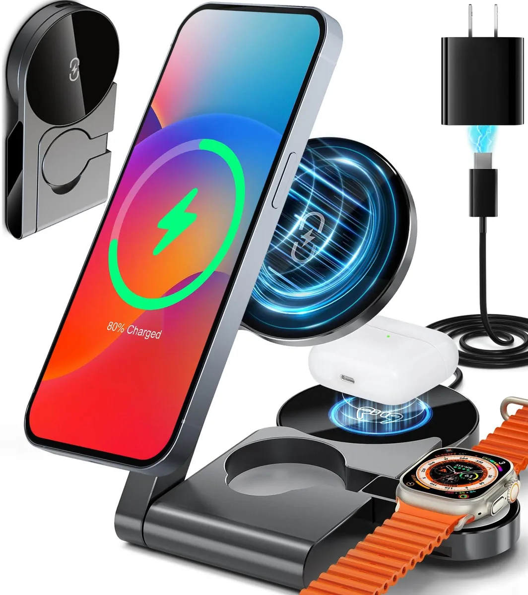  UltraQ M16-GWEA 3-in-1 Wireless Charger Luxury Black — product photo