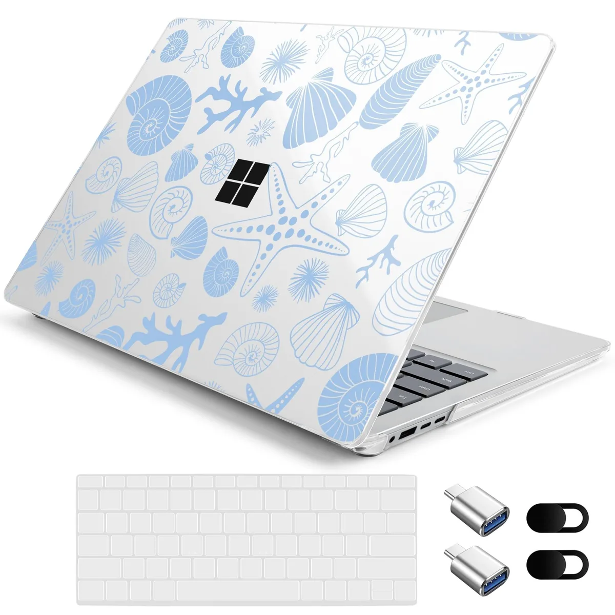 BoYata BoYata Floral Hard Case for 15-inch Surface Laptop Copilot+ PC 2024 (7th Ed) 2037 2 in 1 accessory — product photo