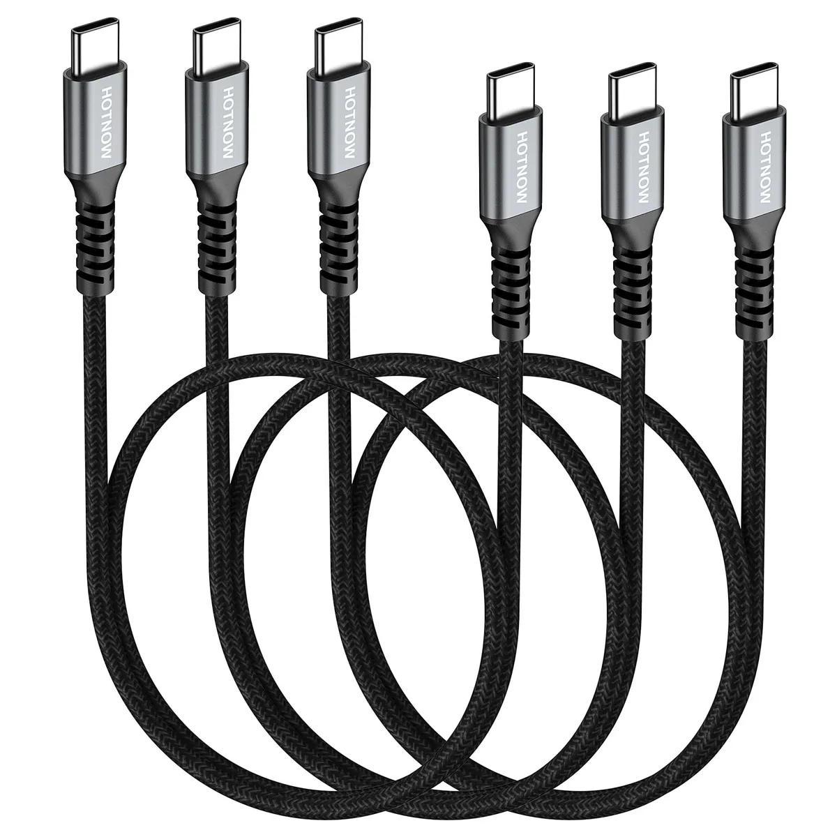  Honor USB C to USB C Cable 1.5FT 3 Pack 65W Black — product photo