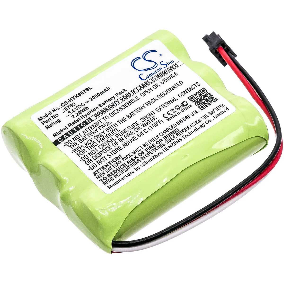 Centenex Electronics Centenex Electronics DS-CS-HTK887SL GPS Battery 3.6V 2000mAh Ni-MH Green — product photo