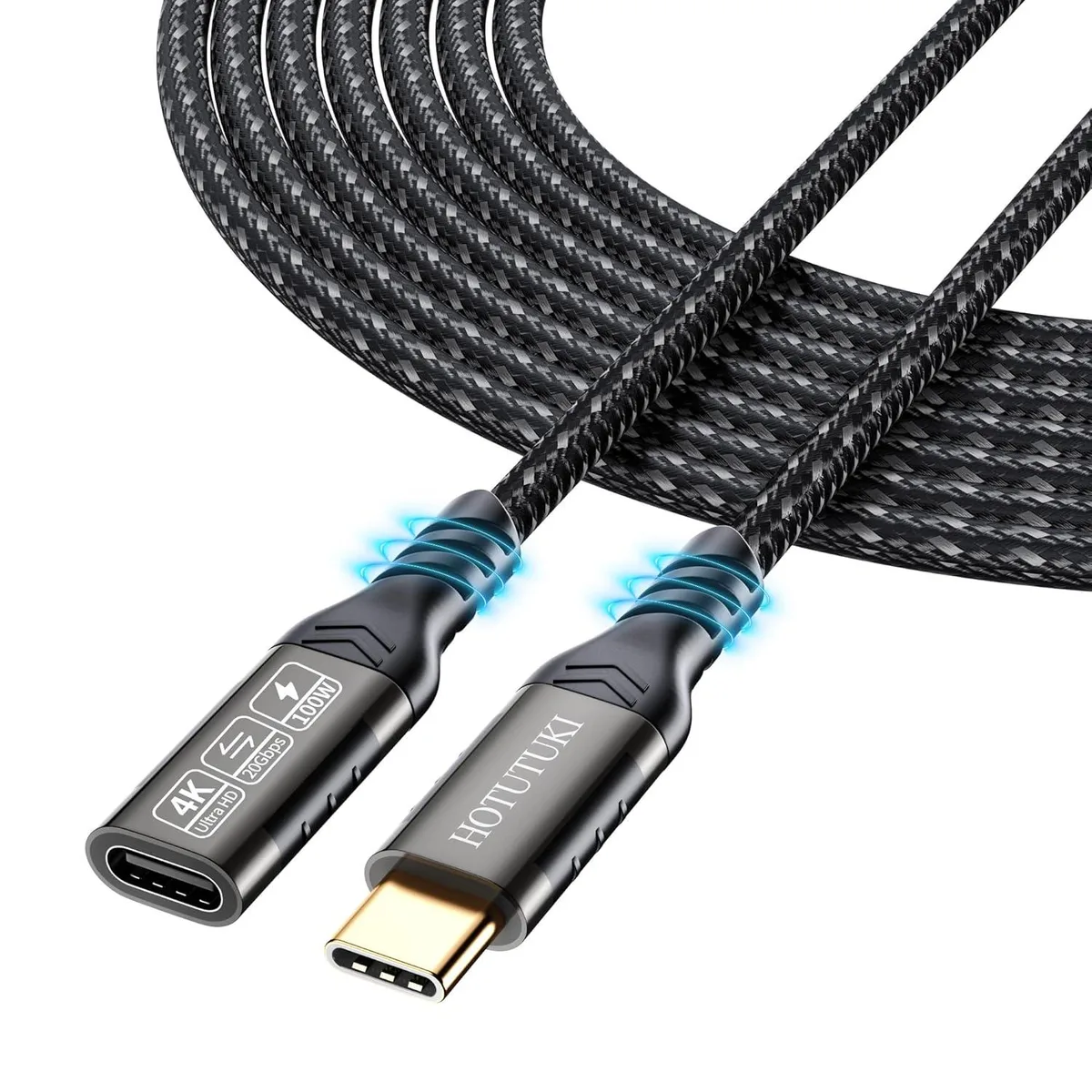 miqpower miqpower USB-C Extension Cable 16.5ft 20 Gbps 100W PD — product photo