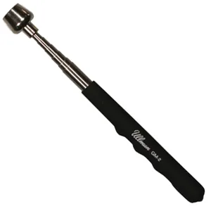 Stainless steel telescoping magnetic pick-up tool with cushioned handle, extends to 30 inches