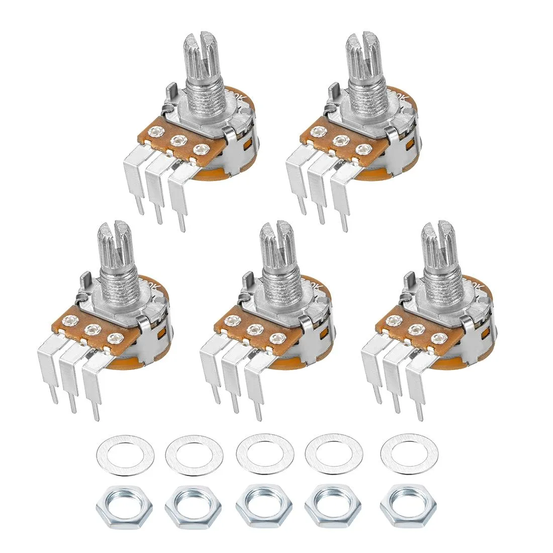 Unique-Bargains Unique-Bargains WH148 10K ohm Carbon Film Potentiometer 5pcs — product photo