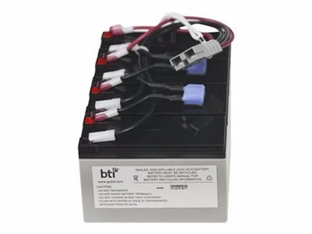 Rectangular sealed lead-acid UPS battery unit, grey plastic casing, two terminal posts on top