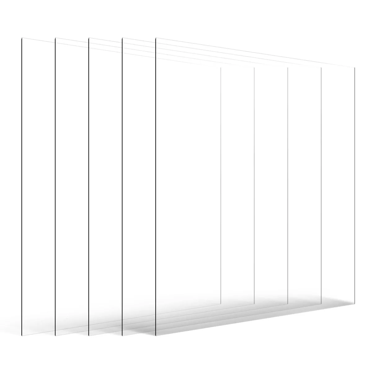 Five transparent PET sheets 24 by 36 inches 0.04 inch thick