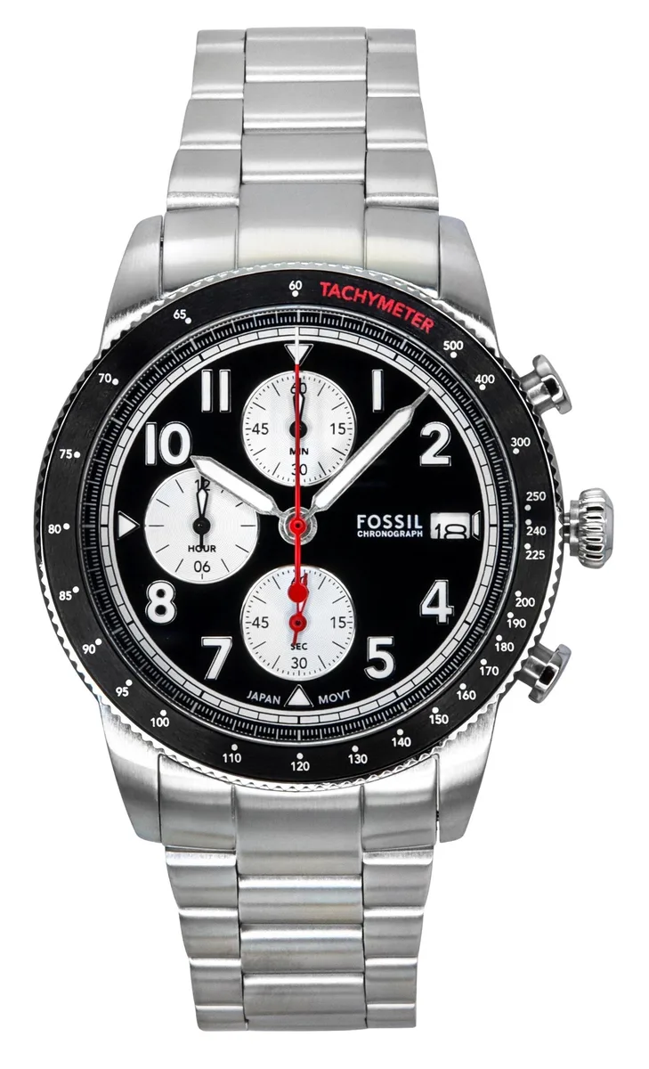 Fossil Fossil Sport Chronograph FS6045 Black Dial Stainless Steel Watch 42.00mm 50m — product photo