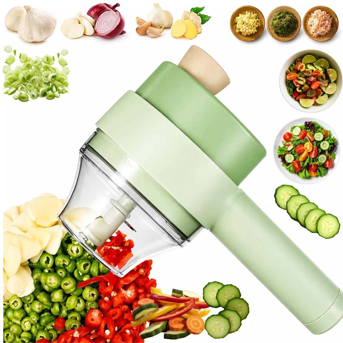  FEEMONT 4-in-1 Electric Chopper White — product photo