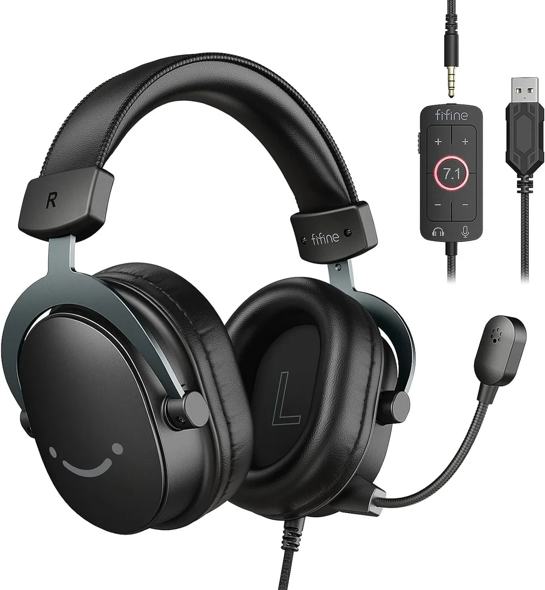 FIFINE FIFINE H9 Wired Gaming Headset 7.1 Surround 50mm Drivers 3.5mm USB Black — product photo