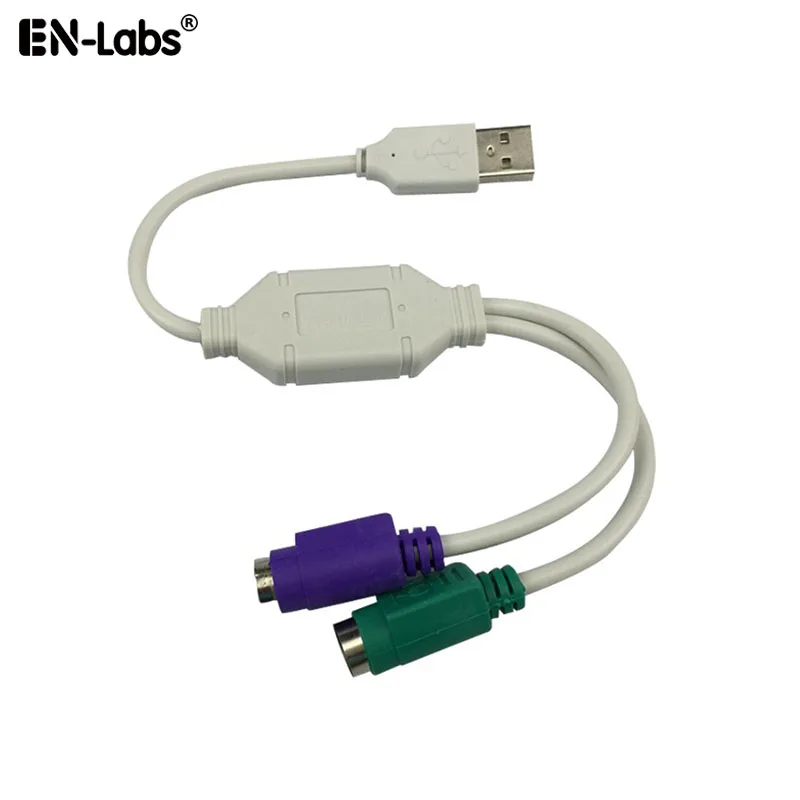EN-Labs EN-Labs ADUSB2PS2 USB to PS/2 Dual Adapter Beige 1ft — product photo
