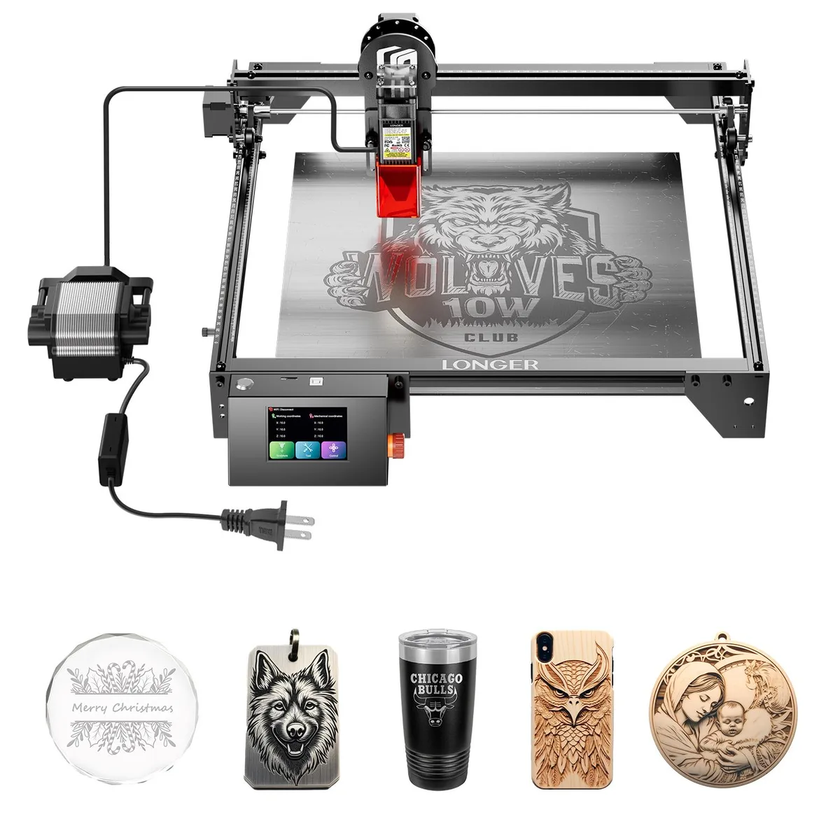 LONGER LONGER RAY5 10W Laser Engraver with Air Assist Kit — product photo