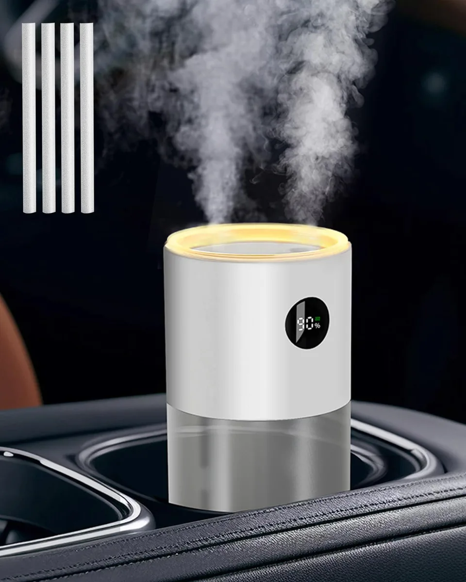  xuenair 2025 Digital Display Car Humidifier 3000mAh Dual Spray 20dB — product photo