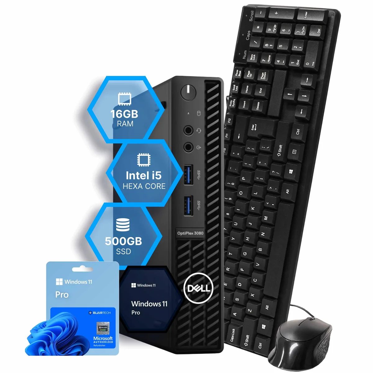 DELL DELL OptiPlex 3080 Mini PC i5-10500T 16GB DDR3 500GB SSD Windows 11 Pro — product photo